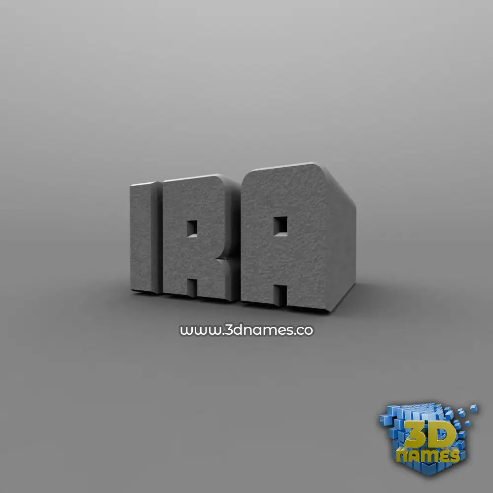 ira in Solid Grey style - 3D name wallpaper