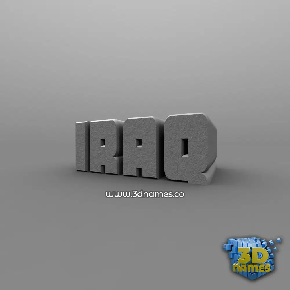 iraq in Solid Grey style - 3D name wallpaper