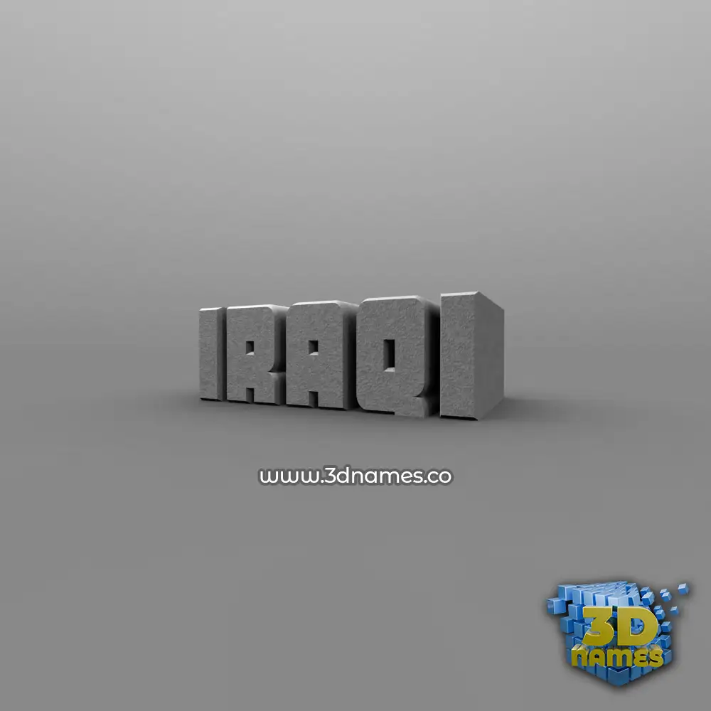 iraqi in Solid Grey style - 3D name wallpaper