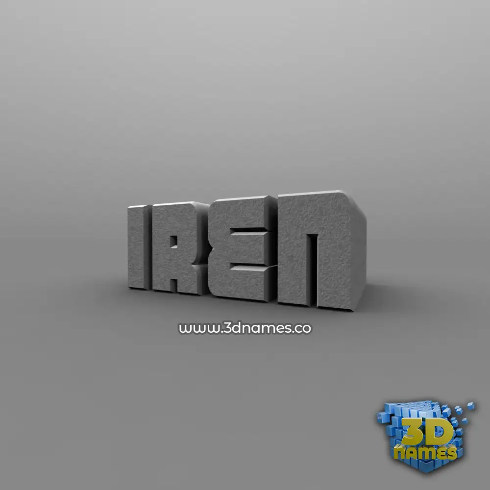 iren in Solid Grey style - 3D name wallpaper