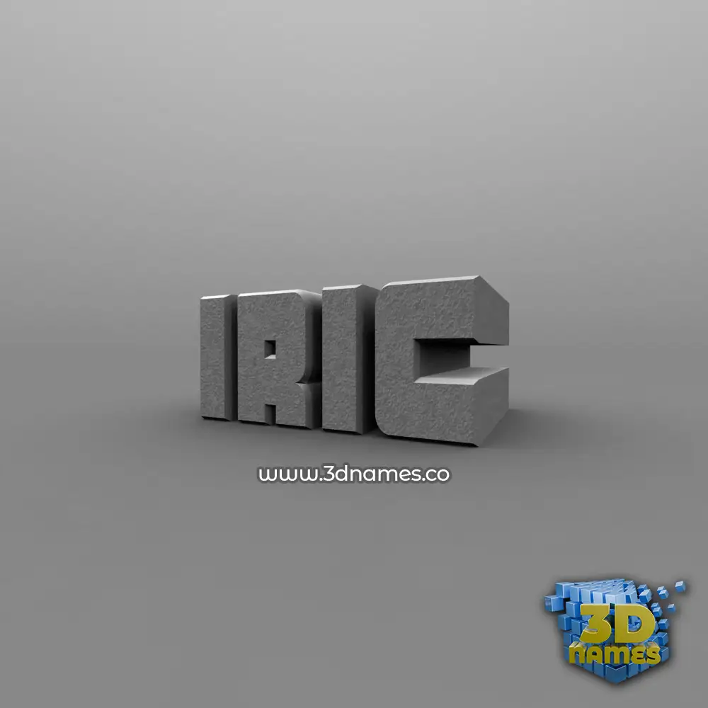 iric in Solid Grey style - 3D name wallpaper