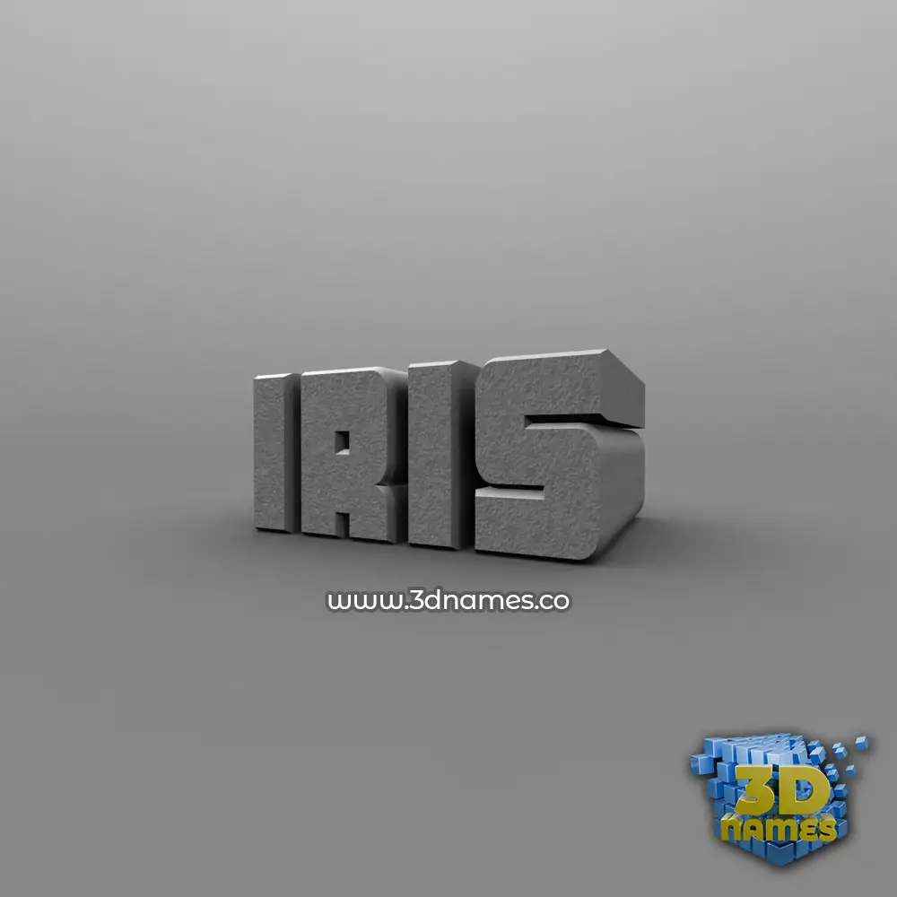 iris in Solid Grey style - 3D name wallpaper