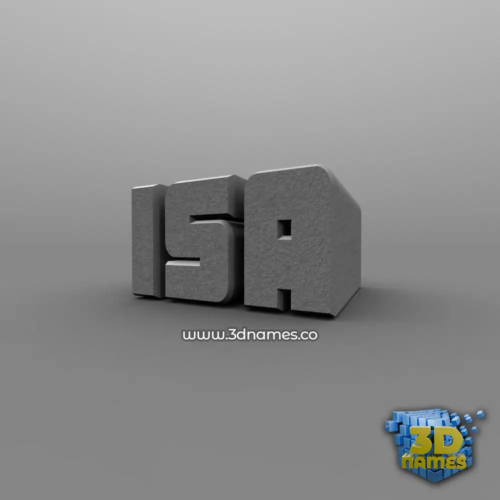isa in Solid Grey style - 3D name wallpaper