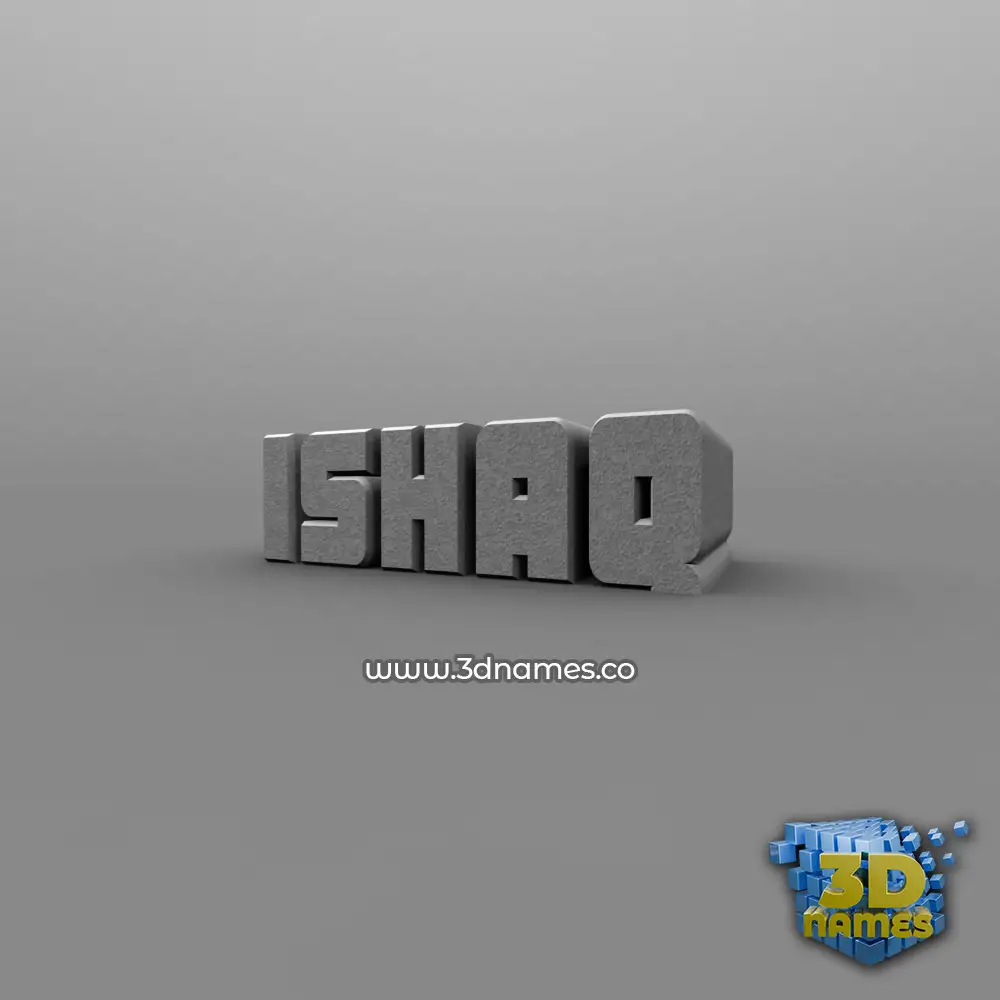 ishaq in Solid Grey style - 3D name wallpaper