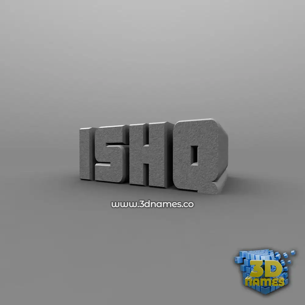 ishq in Solid Grey style - 3D name wallpaper