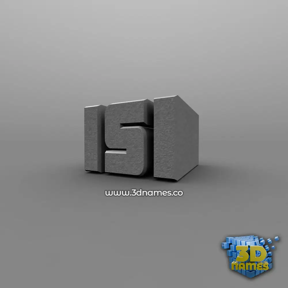 isi in Solid Grey style - 3D name wallpaper
