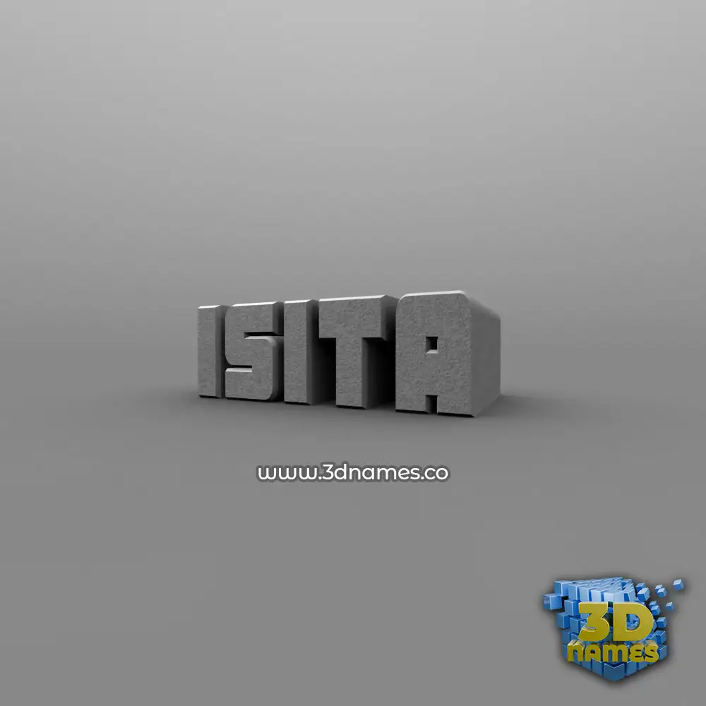 isita in Solid Grey style - 3D name wallpaper