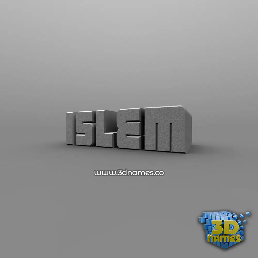islem in Solid Grey style - 3D name wallpaper