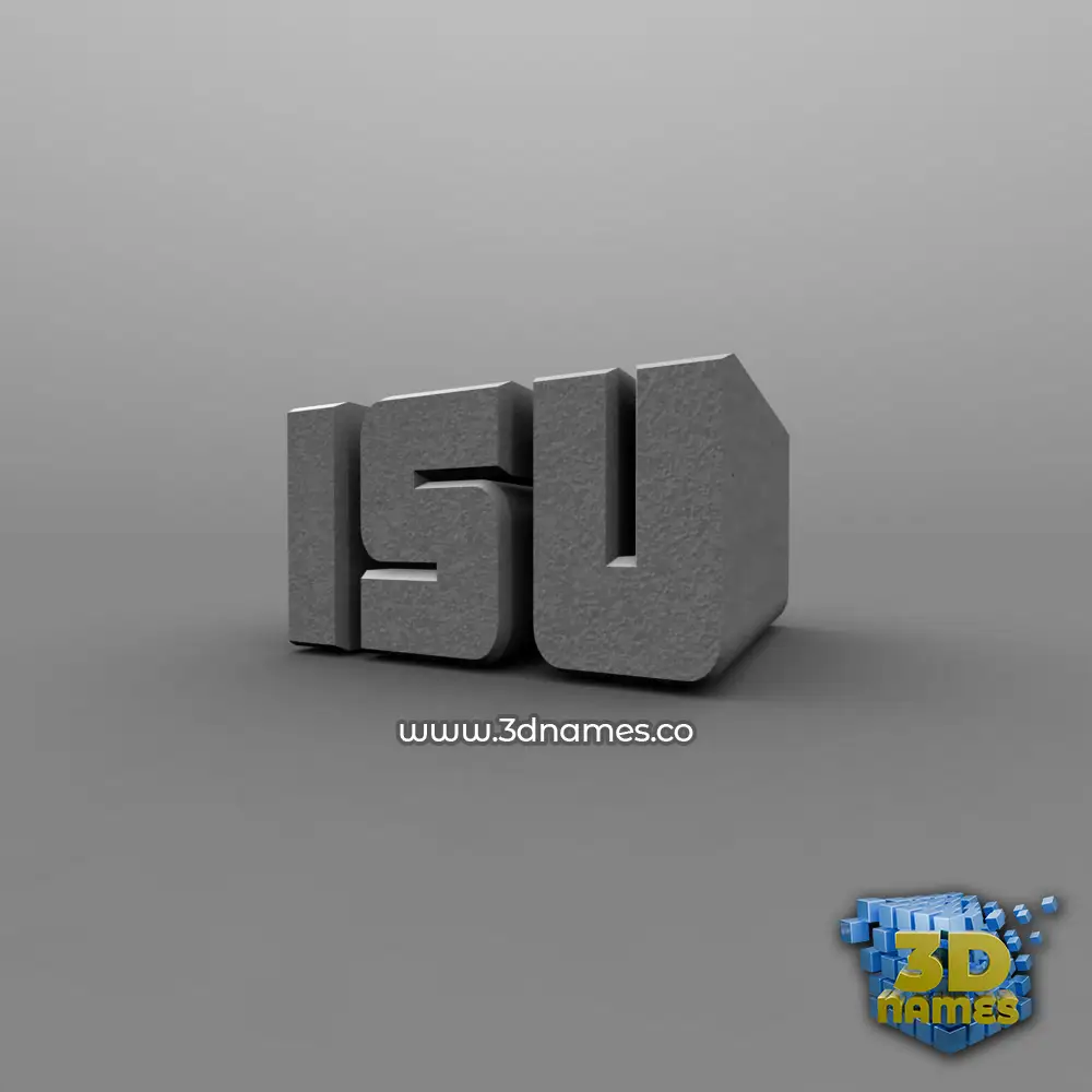 isu in Solid Grey style - 3D name wallpaper