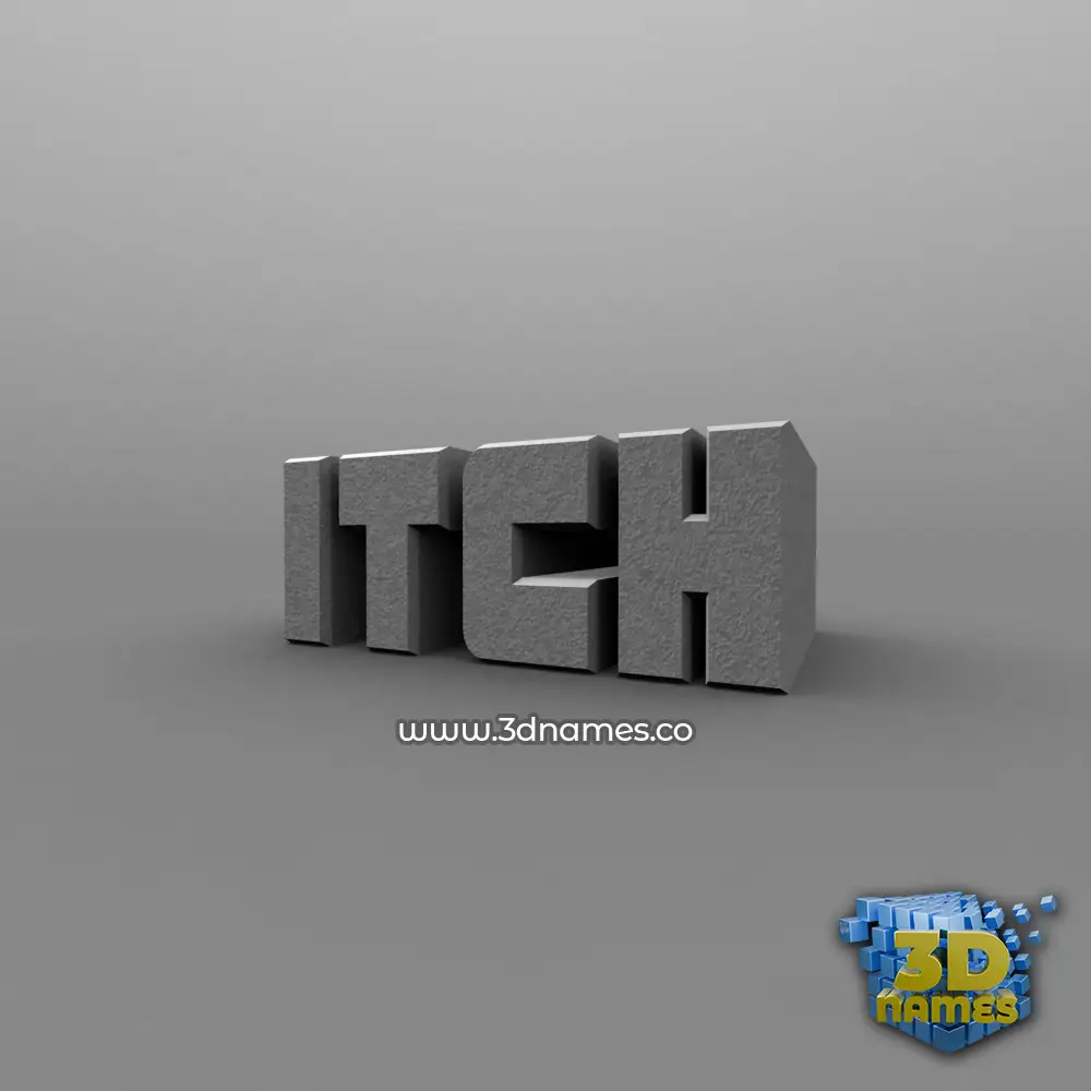 itch in Solid Grey style - 3D name wallpaper