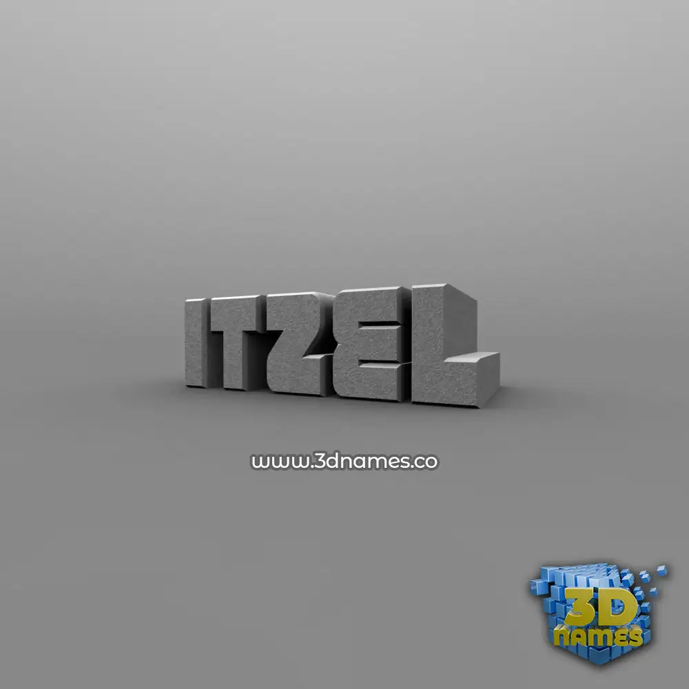 itzel in Solid Grey style - 3D name wallpaper