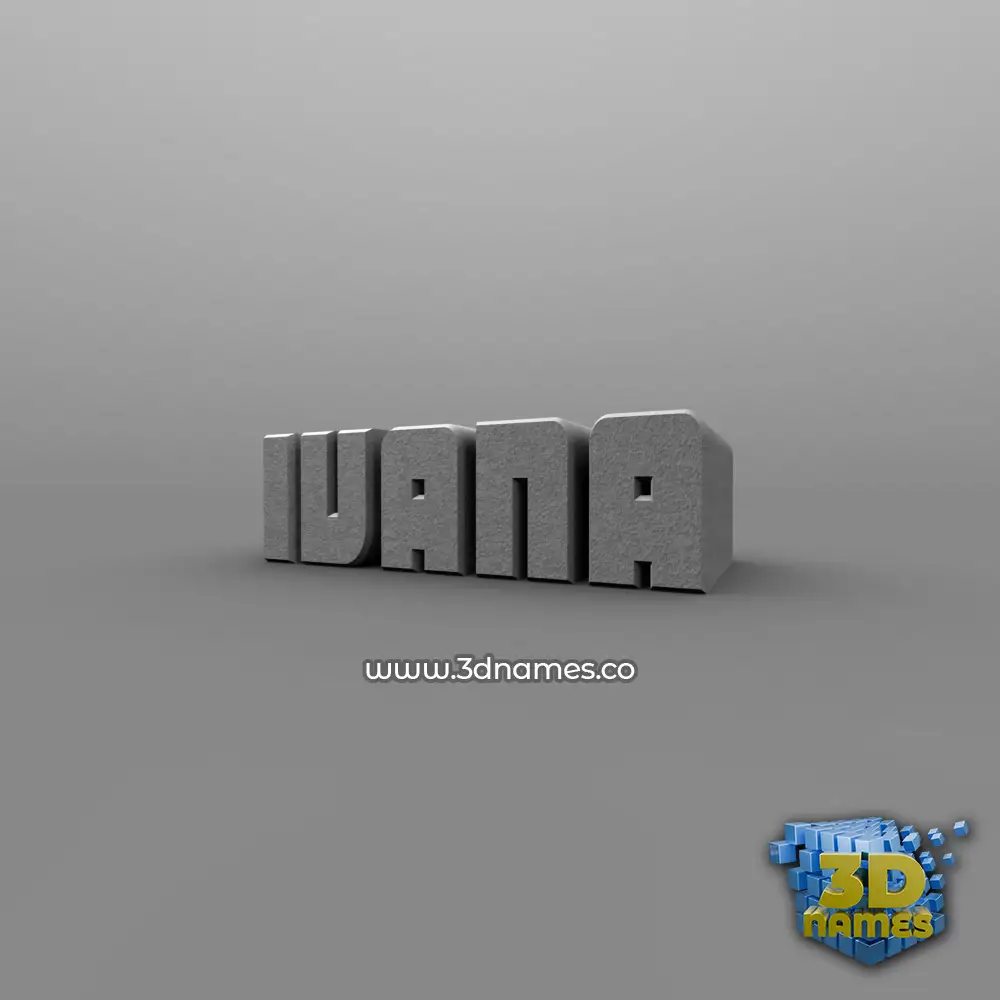ivana in Solid Grey style - 3D name wallpaper