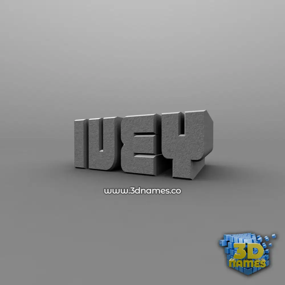 ivey in Solid Grey style - 3D name wallpaper