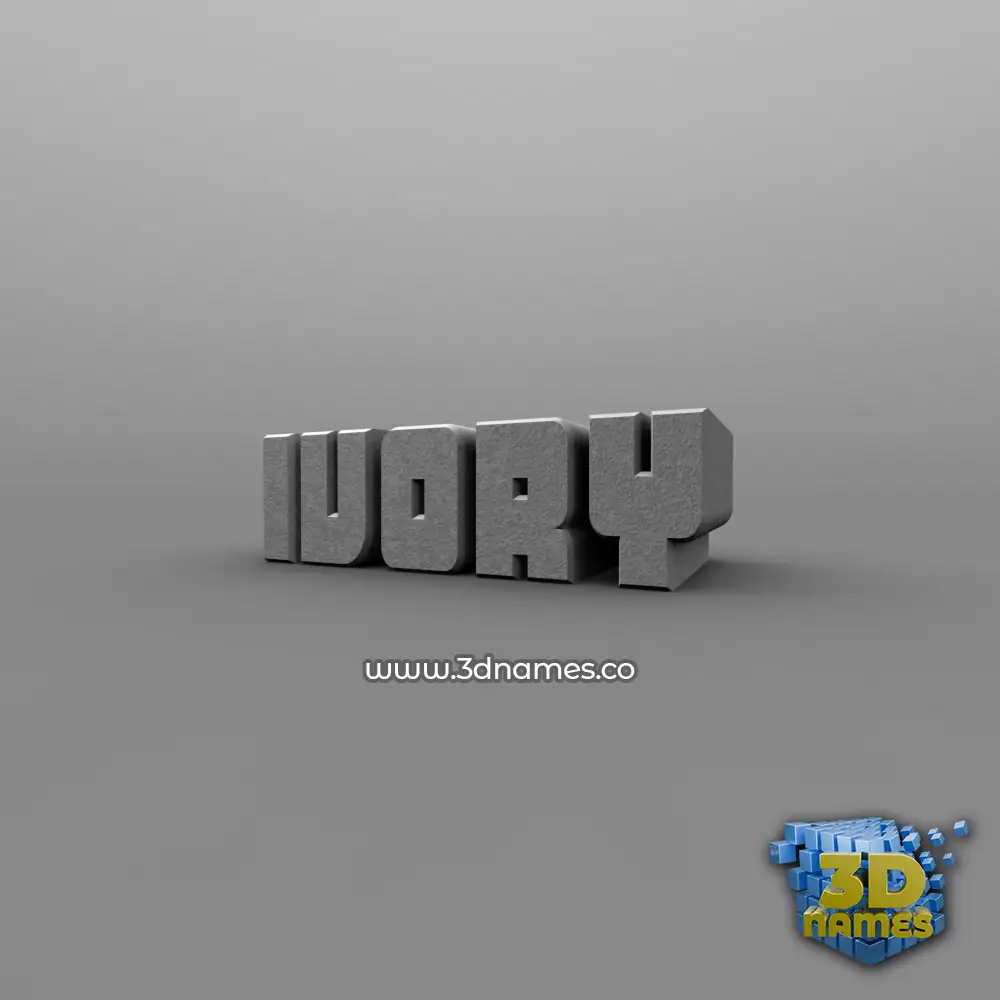 ivory in Solid Grey style - 3D name wallpaper