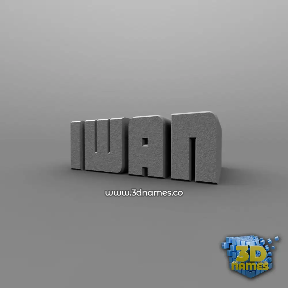iwan in Solid Grey style - 3D name wallpaper
