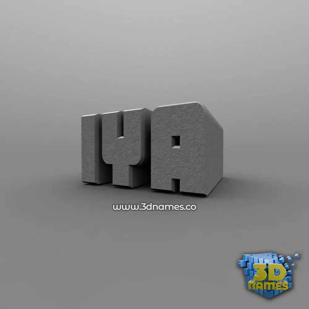 iya in Solid Grey style - 3D name wallpaper