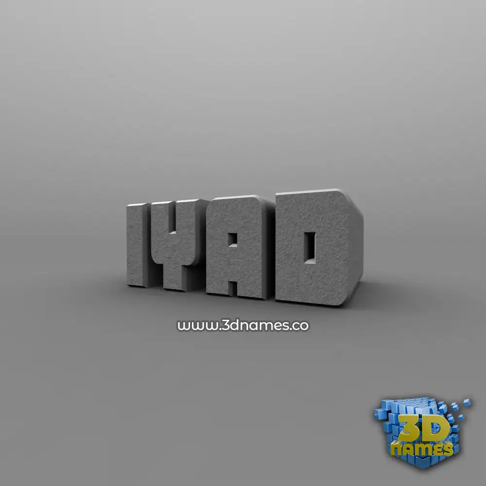 iyad in Solid Grey style - 3D name wallpaper