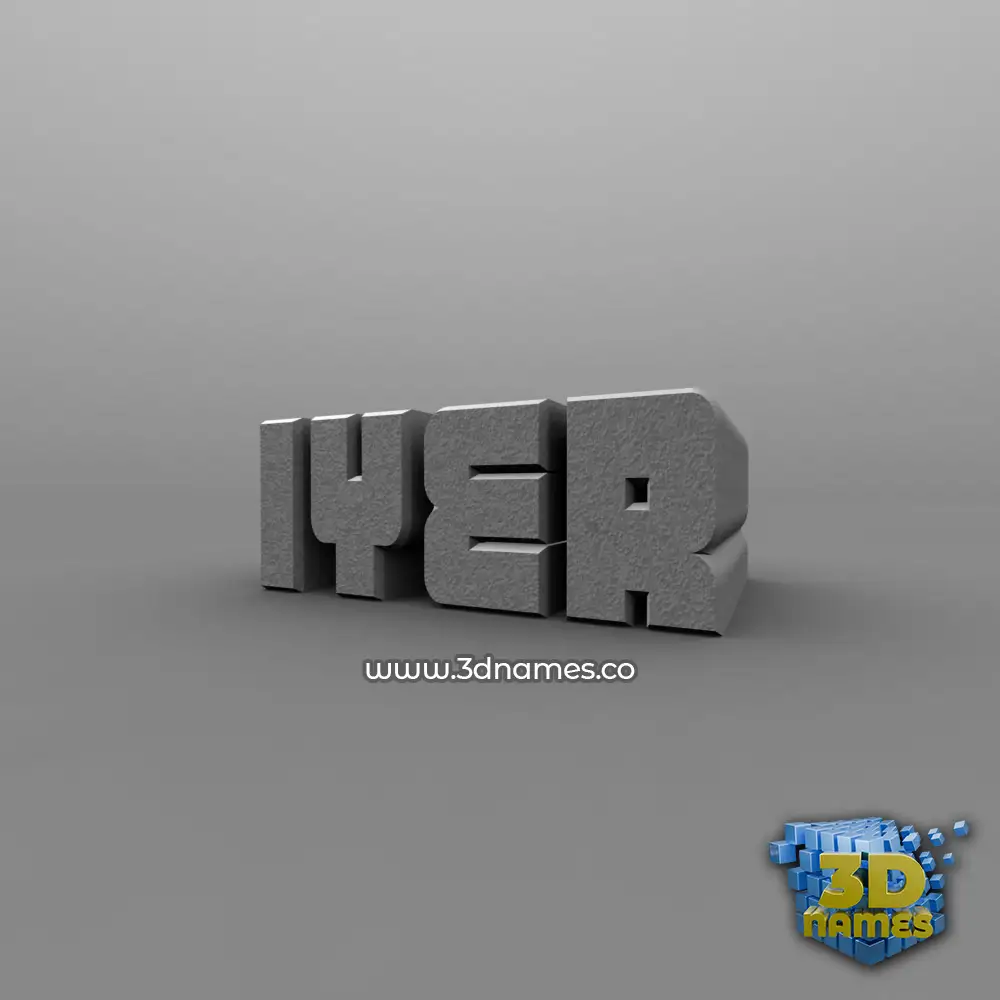 iyer in Solid Grey style - 3D name wallpaper