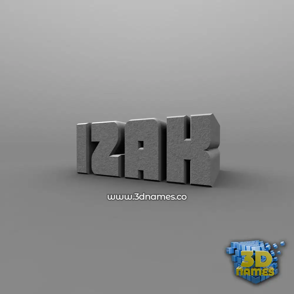 izak in Solid Grey style - 3D name wallpaper