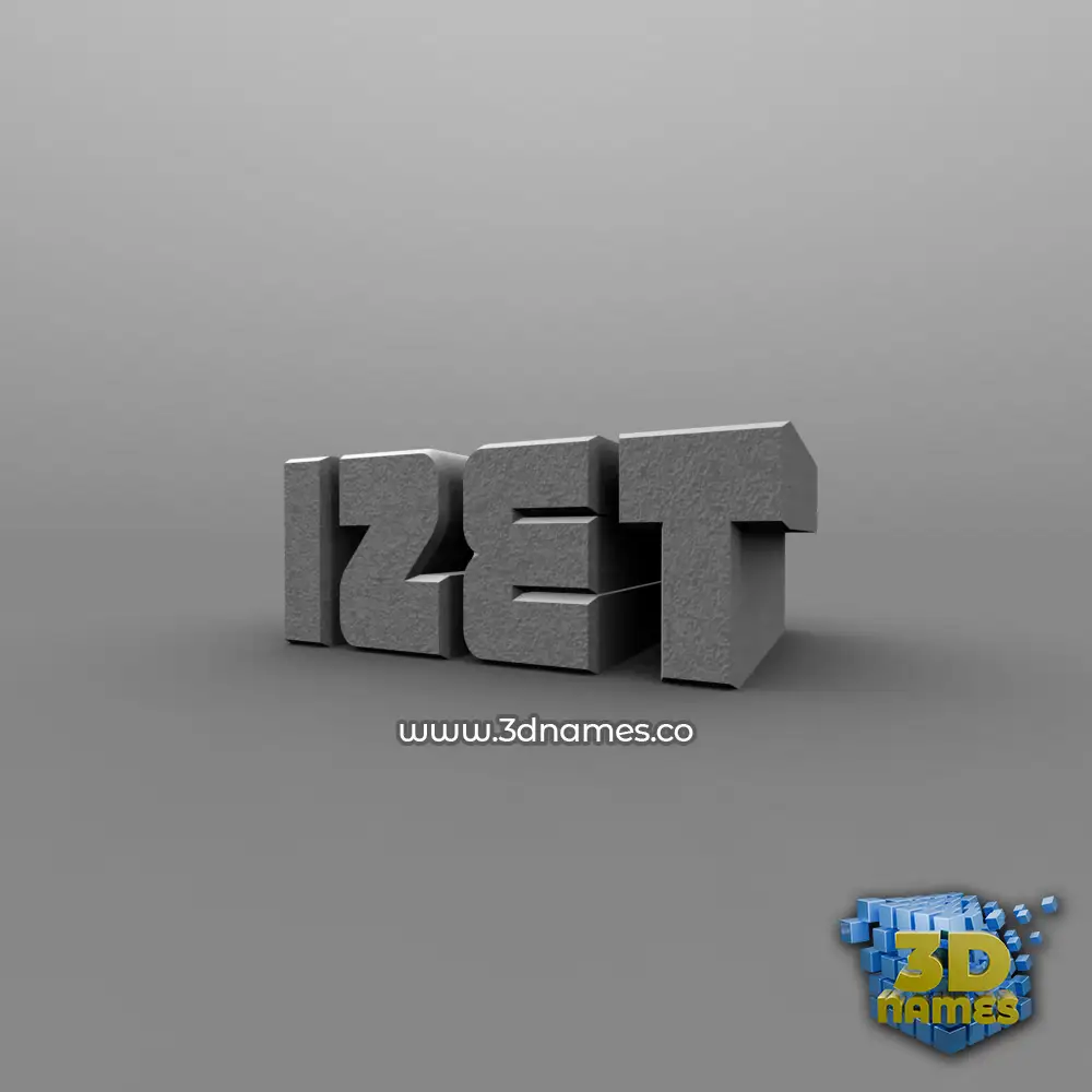 izet in Solid Grey style - 3D name wallpaper