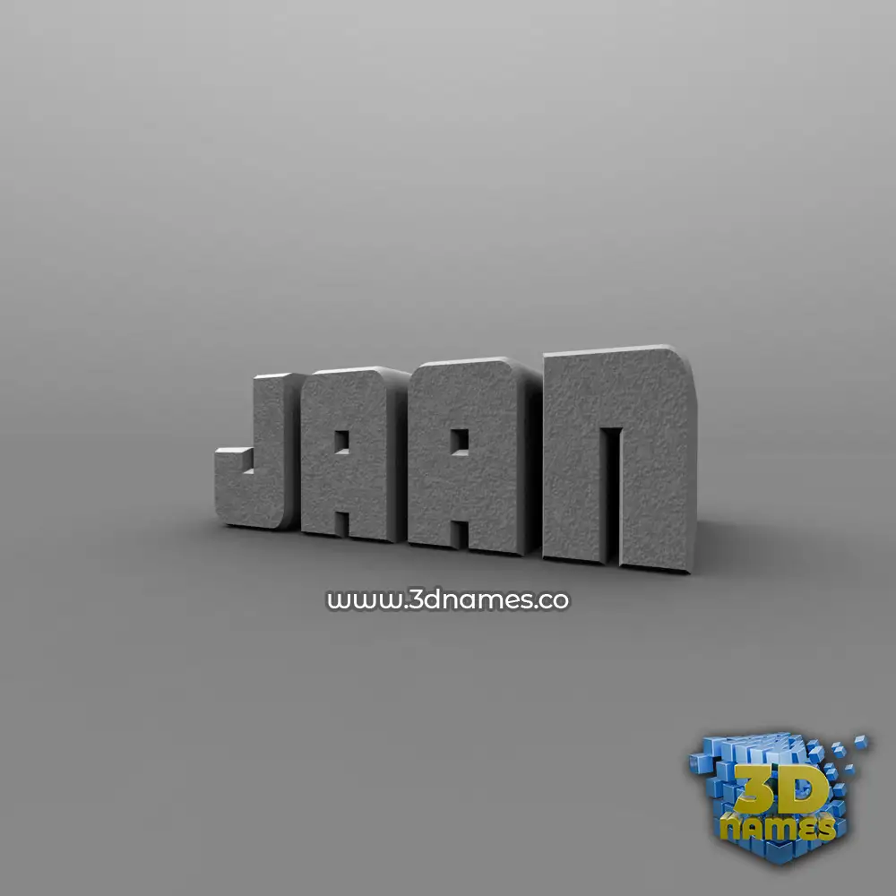 jaan in Solid Grey style - 3D name wallpaper