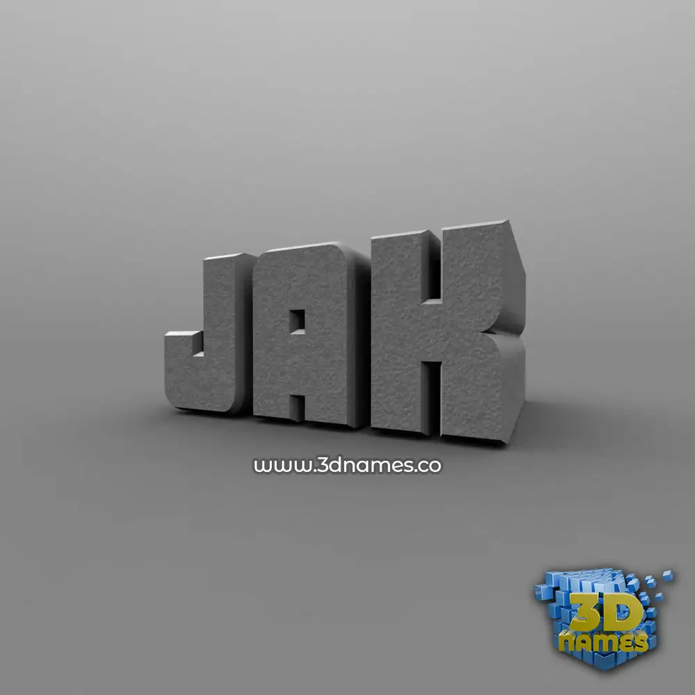 jak in Solid Grey style - 3D name wallpaper
