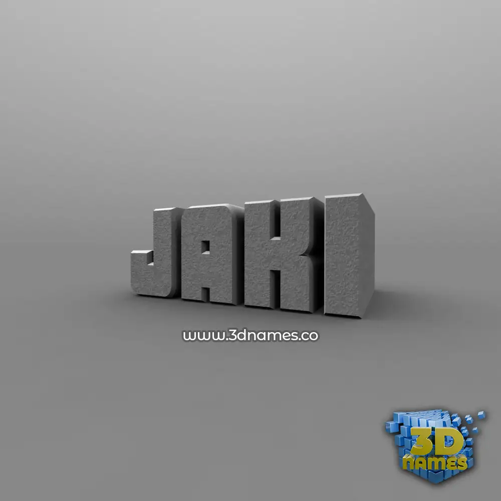 jaki in Solid Grey style - 3D name wallpaper