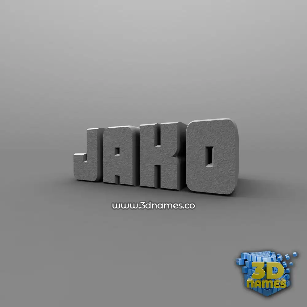 jako in Solid Grey style - 3D name wallpaper