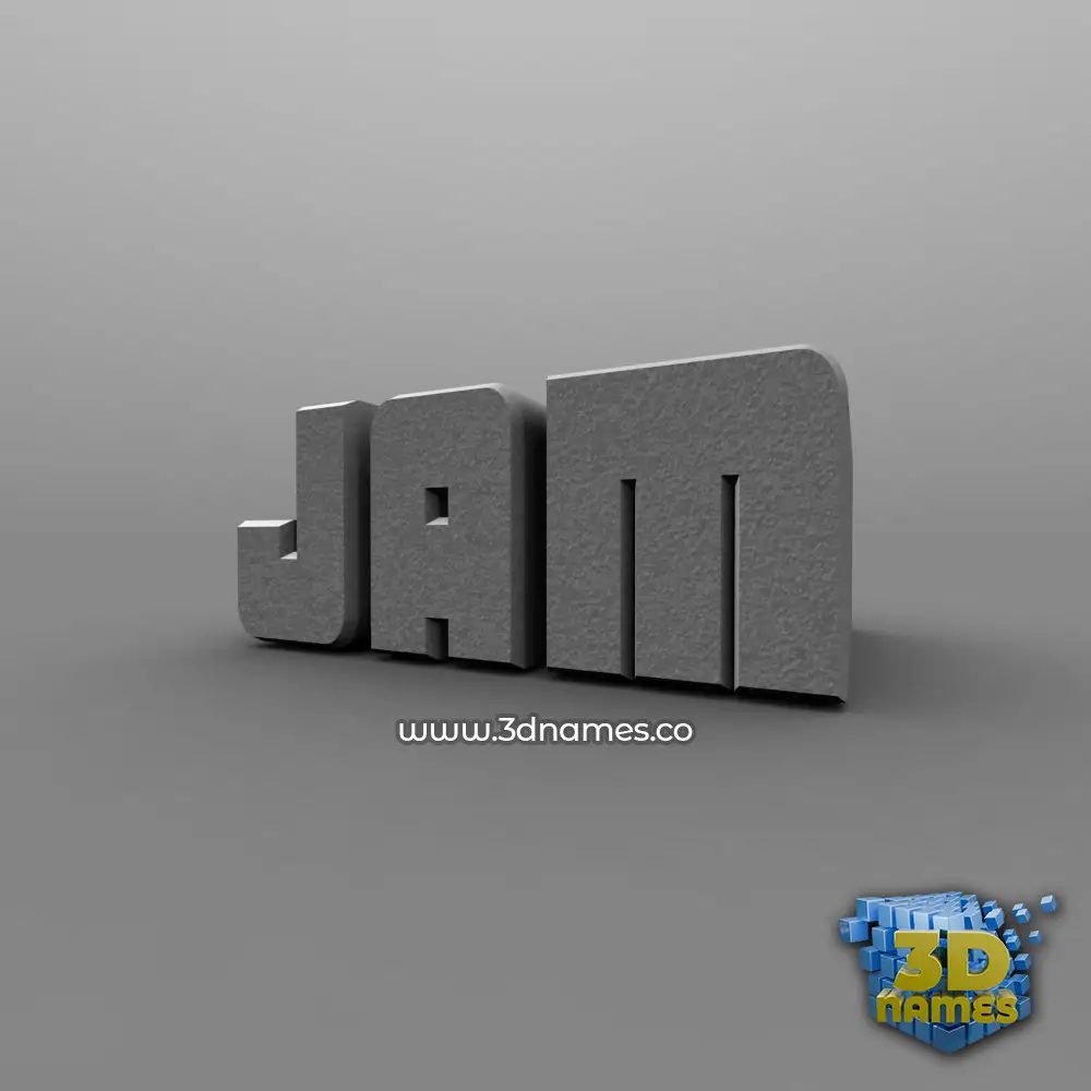 jam in Solid Grey style - 3D name wallpaper