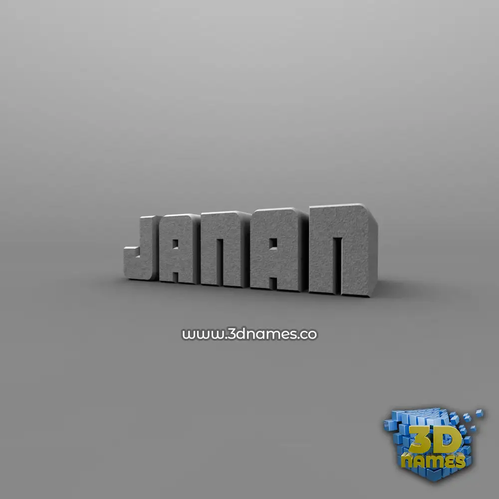 janan in Solid Grey style - 3D name wallpaper