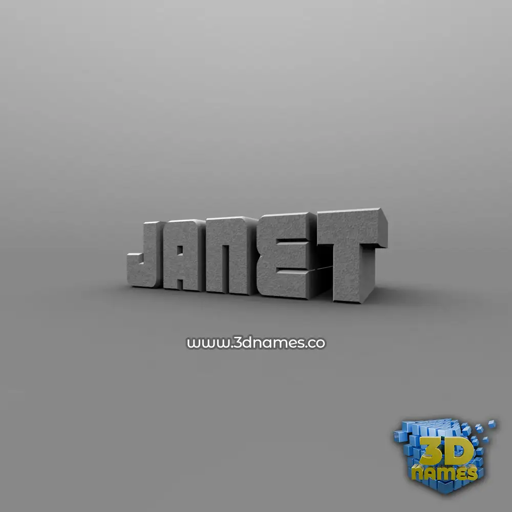 janet in Solid Grey style - 3D name wallpaper