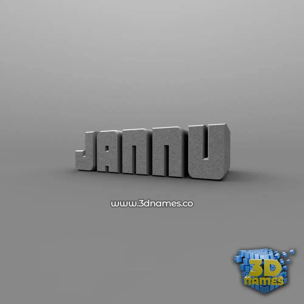 jannu in Solid Grey style - 3D name wallpaper