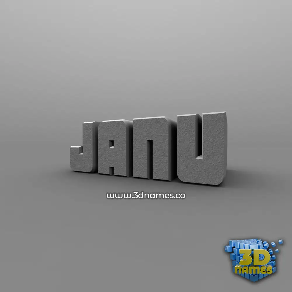 janu in Solid Grey style - 3D name wallpaper