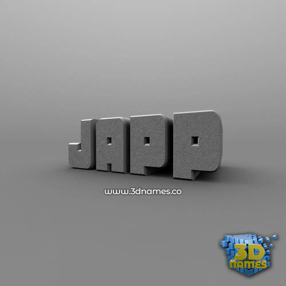 japp in Solid Grey style - 3D name wallpaper