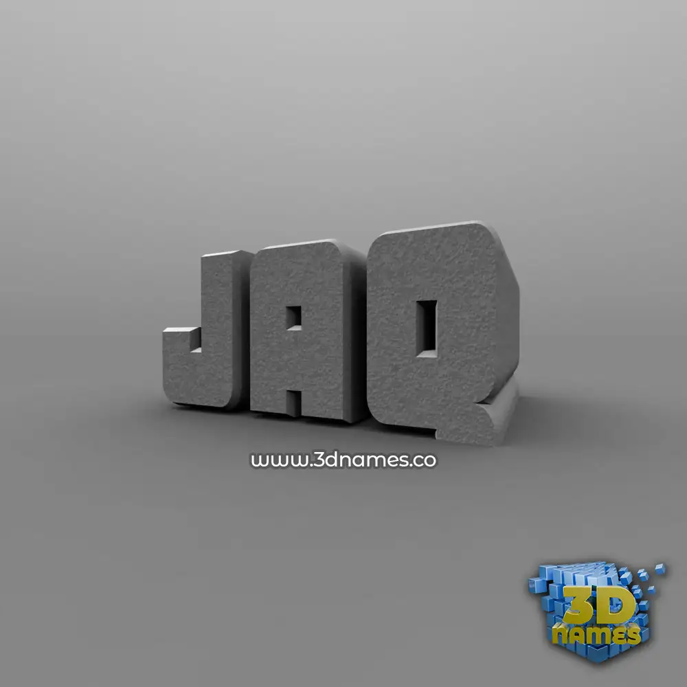 jaq in Solid Grey style - 3D name wallpaper