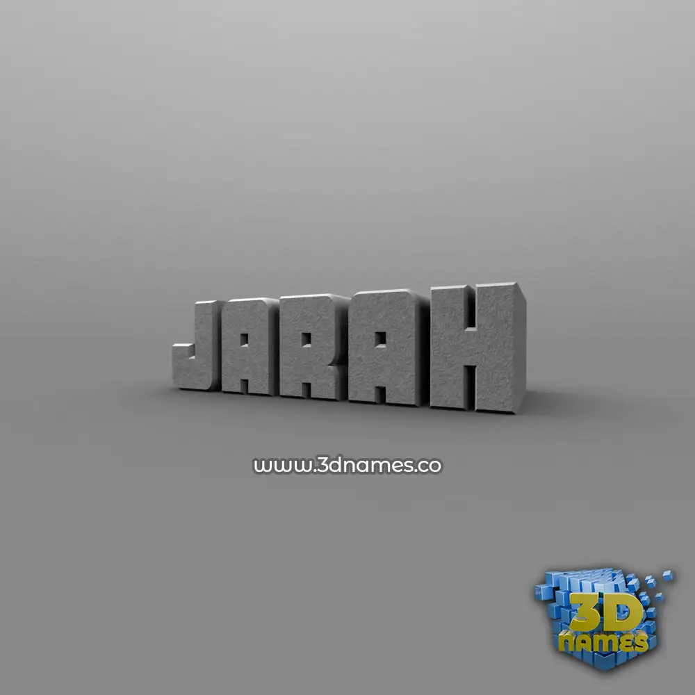 jarah in Solid Grey style - 3D name wallpaper