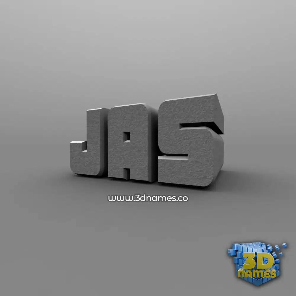 jas in Solid Grey style - 3D name wallpaper