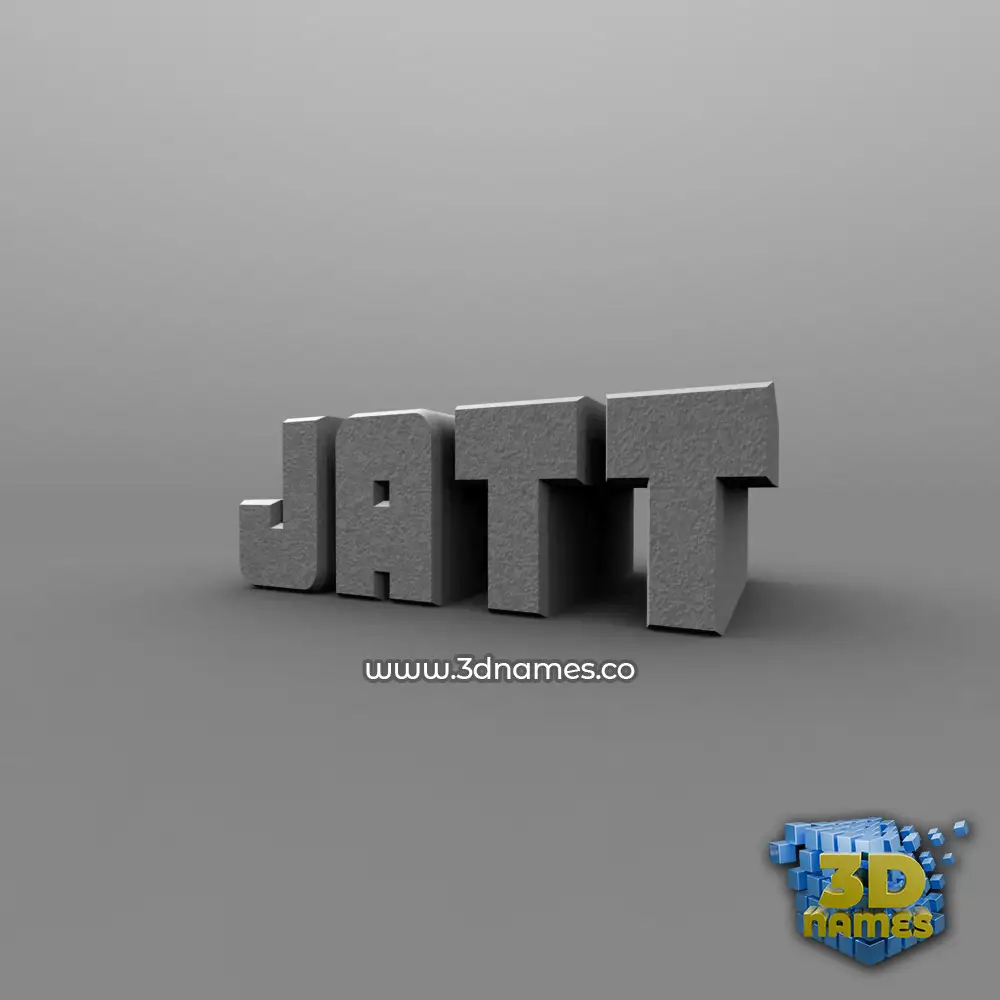 jatt in Solid Grey style - 3D name wallpaper