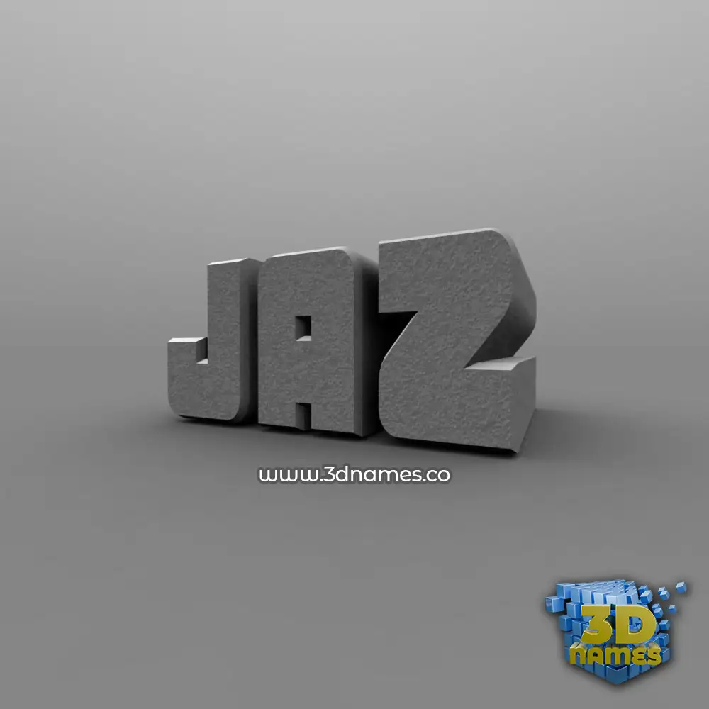 jaz in Solid Grey style - 3D name wallpaper