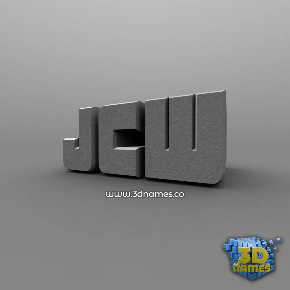 jcw in Solid Grey style - 3D name wallpaper