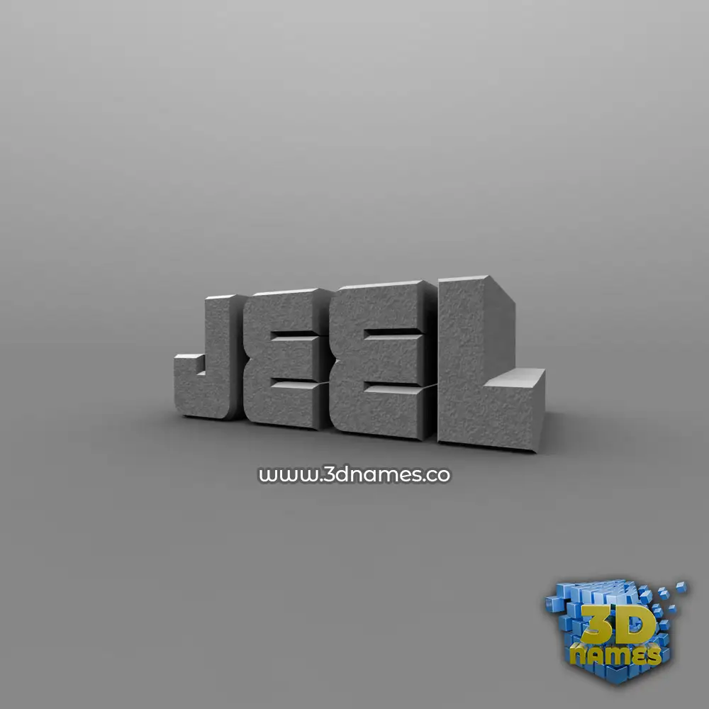 jeel in Solid Grey style - 3D name wallpaper