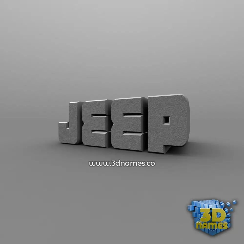 jeep in Solid Grey style - 3D name wallpaper