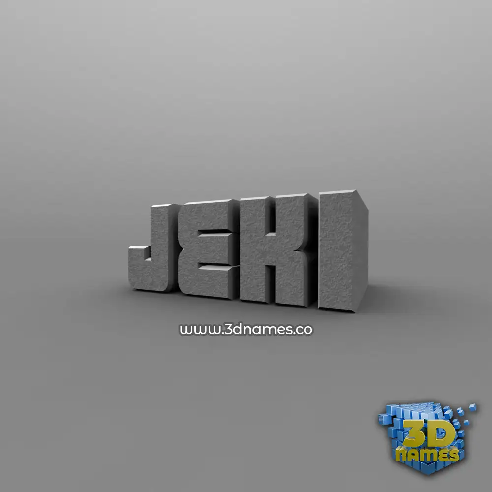 jeki in Solid Grey style - 3D name wallpaper