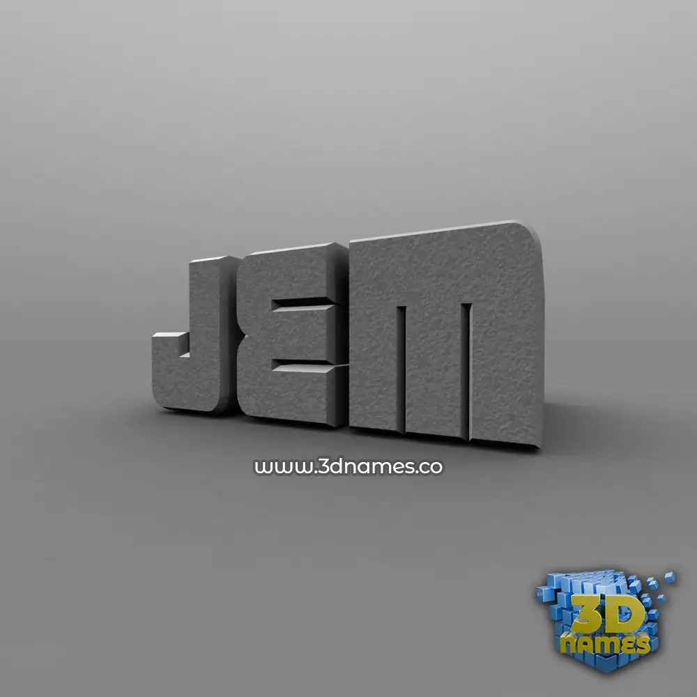 jem in Solid Grey style - 3D name wallpaper