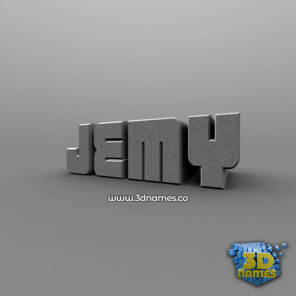 jemy in Solid Grey style - 3D name wallpaper