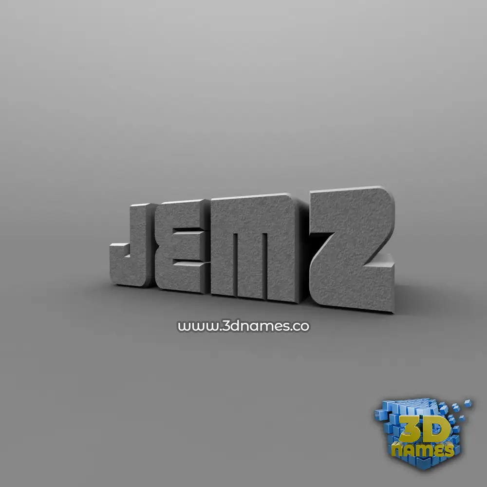 jemz in Solid Grey style - 3D name wallpaper