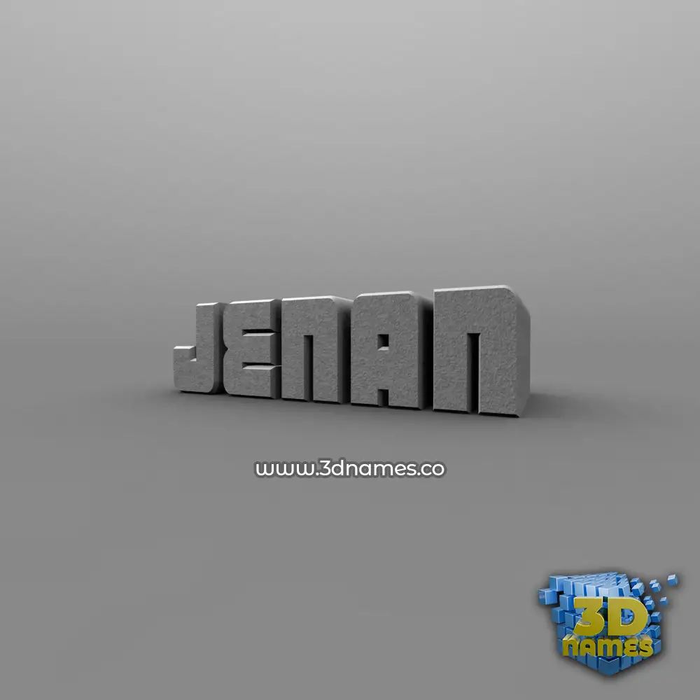 jenan in Solid Grey style - 3D name wallpaper