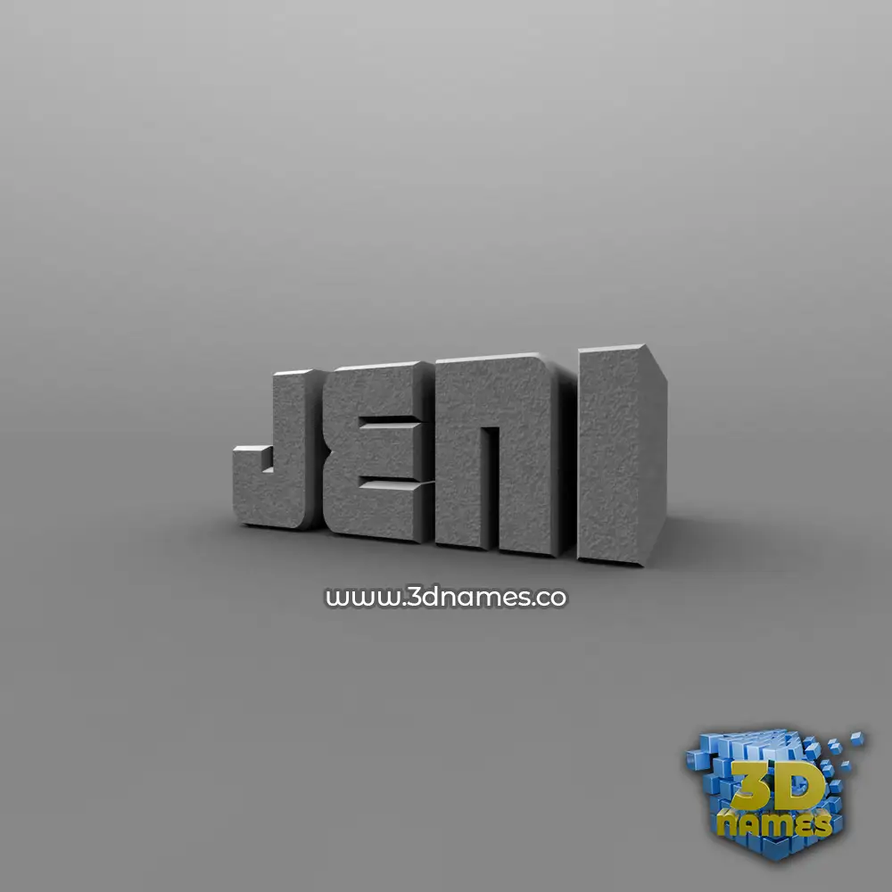 jeni in Solid Grey style - 3D name wallpaper