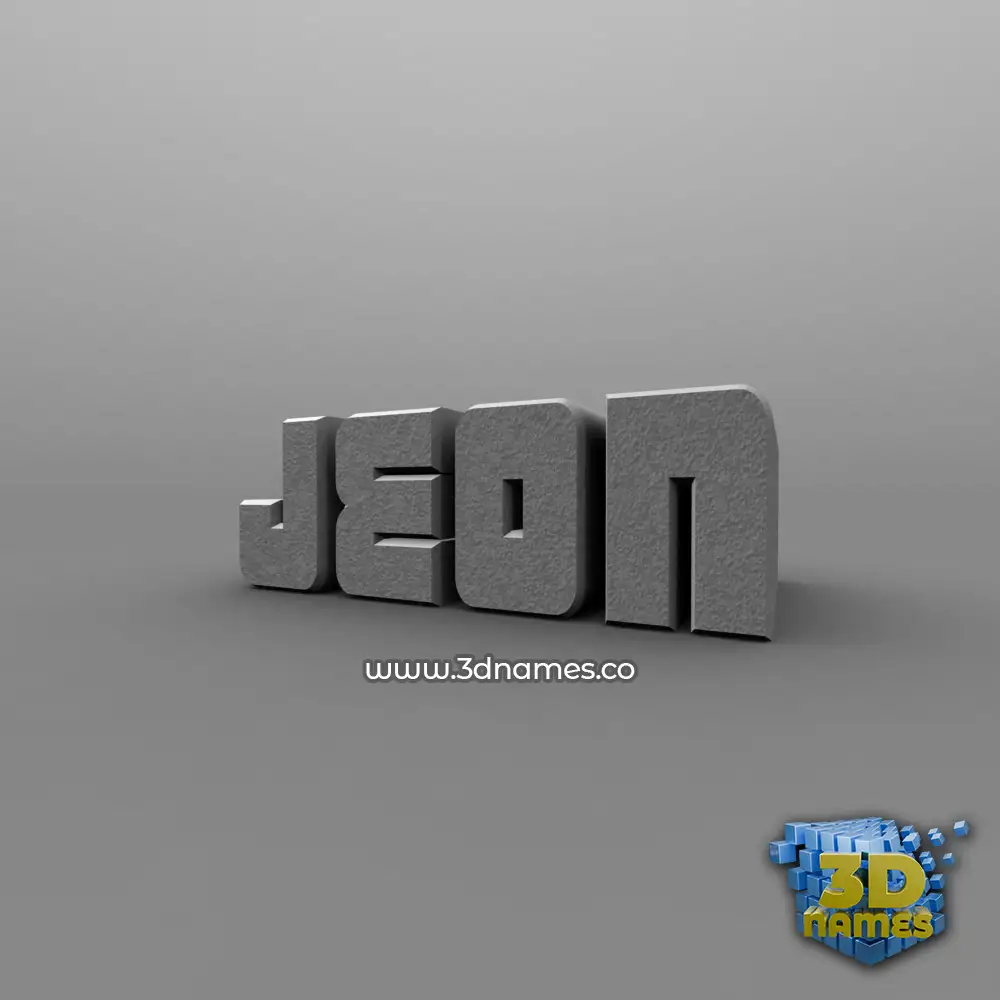 jeon in Solid Grey style - 3D name wallpaper