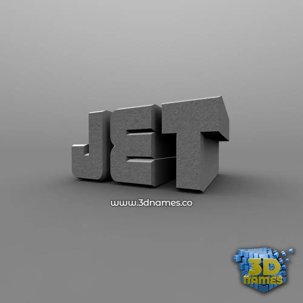 jet in Solid Grey style - 3D name wallpaper